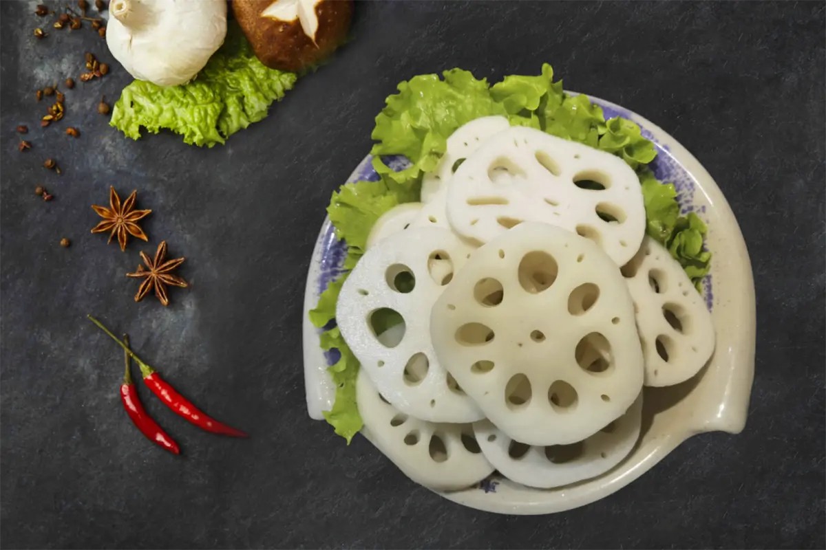 Sliced Lotus Roots at East Town Hot Pot, a hot pot restaurant in City of Industry